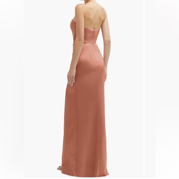 New After Six Corset Strapless Charmeuse Gown in color Copper Penny - Picture 7 of 11